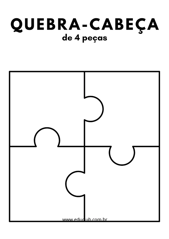 Peças de quebra-cabeça em branco para imprimir | Educlub